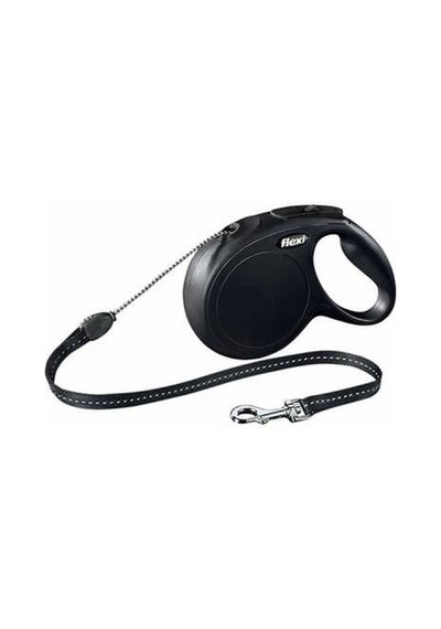 New Classic Otomatik İp Köpek Gezdirme Tasması Medium 8 Mt Siyah