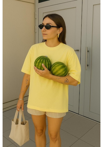 Oversize Unisex Tişört Sari