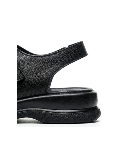 Giamgia Store Kadın Siyah İki Bantlı Kalın Taban Rahat Günlük Sandalet-2357