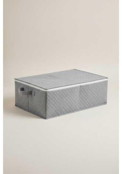 Keçe Gri Baza Altı Düzenleme Hurcu, 60x45x22cm, Kalın Fermuar Ve Kulplu Dizayn Keçe 60 X 45 Gri Tr Diğer