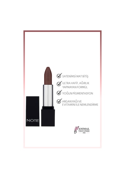Note Cosmetique Mattever Lipstick Yarı Mat Saten Bitişli Ruj 01 Chocolate Mood - Kahverengi