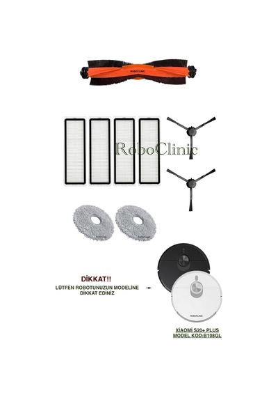 Xiaomi Robot Vacuum S20+/s20 Plus Model Kod:b108gl Uyumlu Fırça,hepa Filtre,moplu Set-9 Parça