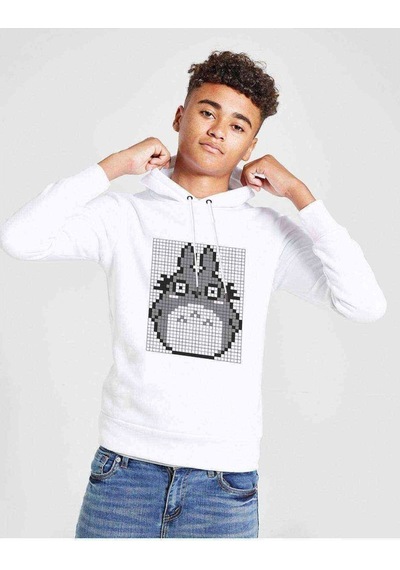 Tshirthane Komşum My Neighbor Totoro Baskılı Unisex Çocuk Kapüşonlu Sweat (528865403) Beyaz
