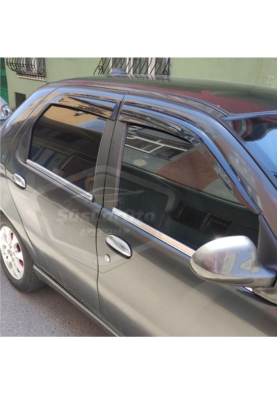 Fiat Albea Palio Siena Hb&Sedan Uyumlu Mugen Cam Rüzgarlığı Seti Piano Black 4'lü İthal (00) (ŞüsCarOto Aksesuar)