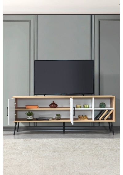 3611 Şile Metal Ayaklı Metal Kulplu 160 Cm Tv Ünitesi - Beyaz Safir Beyaz - Safir 3611 Şile Metal Ayaklı Metal Kulplu 160 Cm Tv Ünitesi - Beyaz Safir Beyaz - Safir