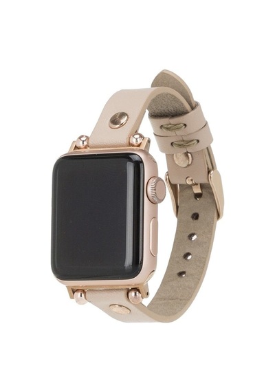 Apple Watch Uyumlu Deri Kordon 42-44-45mm Rt Erc3 Bej Diğer