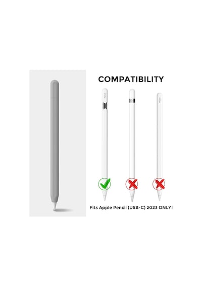 Apple Pencil Usb-c İçin Uyumlu Koruyucu Esnek Silikon Kılıf Kalem Değildir Gri