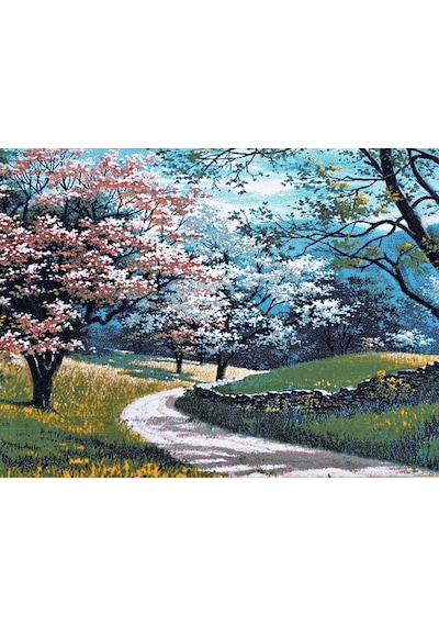 Pembe Yol Adlı İran Tebriz Halı Tablo 123x75cm - Duvar Halı Kilim Tablo