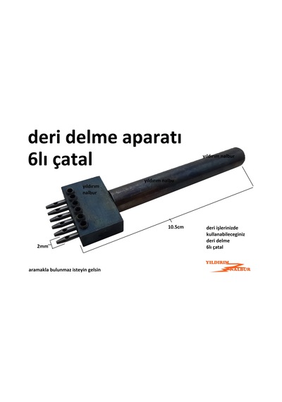 Deri Delme Aparatı 6 Lı Çatal Zımba Delik Açma Çivisi