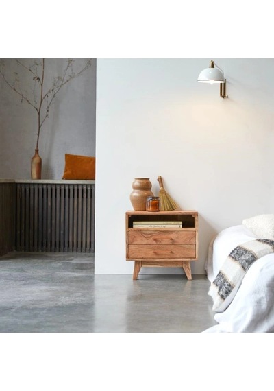 Oslo Model Masif Ahşap Komodin Ceviz