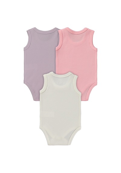 Minidamla Baby Minidamla Askılı Basic 3'lü Set 1-18 Ay Çıtçıtlı Badi - Pembe