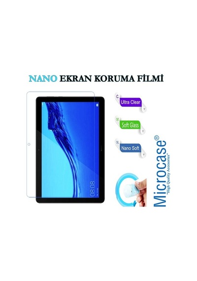 Huawei Uyumlu Mediapad T5 10.1 Inch Silikon Kılıf Siyah+Ekran Koruma-Seç