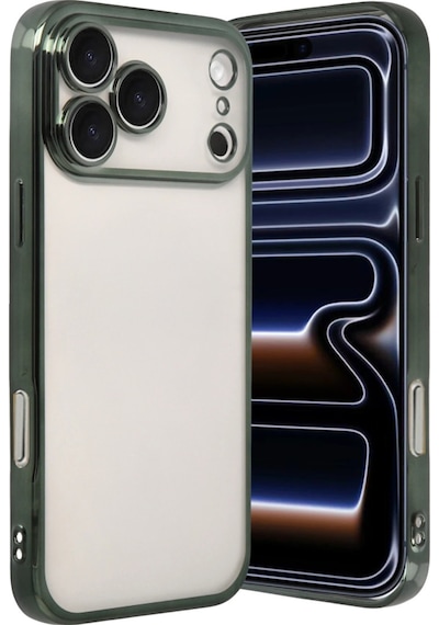 Apple iPhone Uyumlu  17 Pro Uyumlu Lensli Silikon - Yeşil