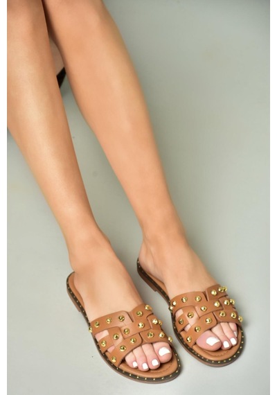 Fox Shoes U291100003 Taba Hakiki Deri Kadın Terlik Taba-hakiki Deri Çok Renkli