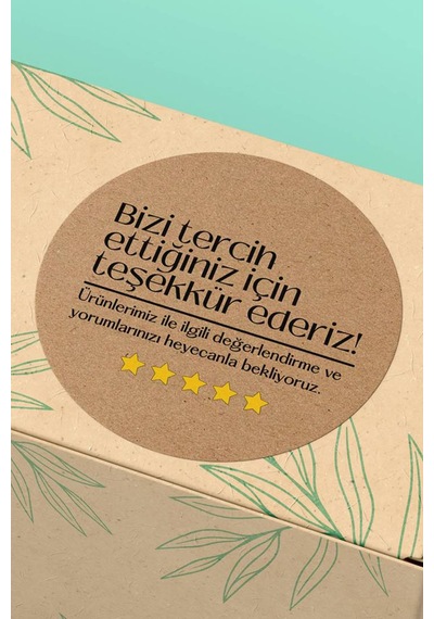 Teşekkürler Kraft Yıldızlı Sticker 3x3cm St2281 Çok Renkli