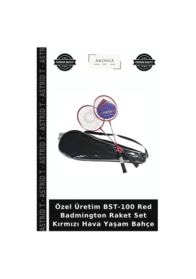 Özel Üretim Bst-100 Red Badmington Raket Set Kırmızı Hava Yaşam Bahçe