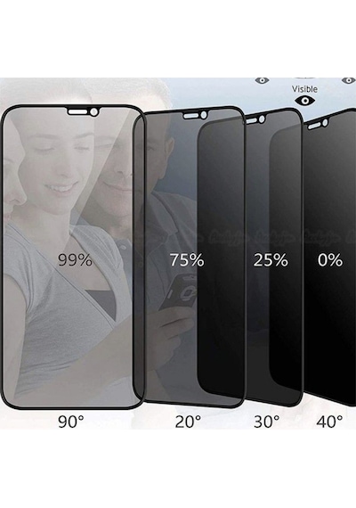 Apple  Uyumlu iPhone 12 Pro Max Privacy Kavisli Hayalet Gizlilik Filitreli Full Ekran Koruyucu