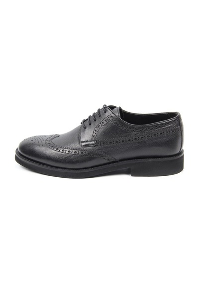 İgs Siyah Deri Klasik Erkek Ayakkabı Brogue Detaylı Bağcıklı Model-16244