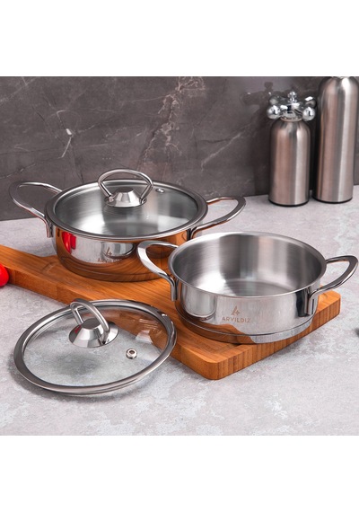 Aryıldız Petit 4 Parça Çelik Sahan Seti 14-16 Cm Çok Renkli