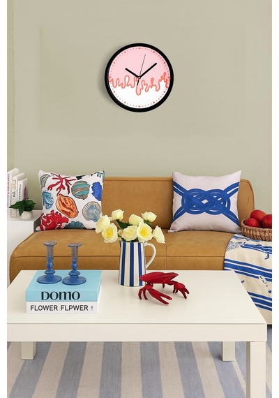 Modern Tasarım Duvar Saati - 30cm - Önü Camlı Siyah Kasa - Sessiz Mekanizma-jh0404 Siyah