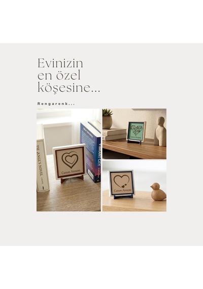 Kalp Figürlü Modern Dekoratif Obje, Anneye Özel Anlamlı Ve Estetik 10x10 Cm Eşsiz Bir Hediyelik