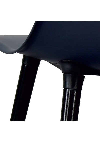 Vilinze Eames Siyah Ahşap Ayak Plastik Füme Sandalye Eames-beyaz Füme - Siyah