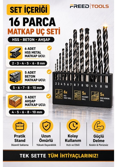 16 Parça Matkap Ucu