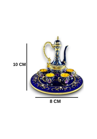 Taş Detaylı Dekoratif Likör Takımı 8 Parça Mıknatıslı Tepsi Üzerinde Sabit Taşlı Takım 10x8 CM 728352589