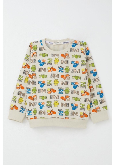 Breeze Erkek Bebek Eşofman Takım Zebra Macerası 9 Ay-3 Yaş, Krem Krem