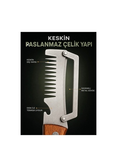 5 İ 1 Arada Çok Fonksiyonlu Paslanmaz Çelik Sebze Doğrayıcı Rende Dilimleyici Soyucu Kesici Ve Şişe Açacağı Gri