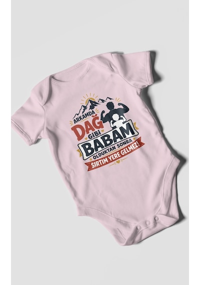 Morivokids Babaya Özel Kısa Kollu Bebek Body %100 Pamuk Zbn209-kk Bebe Pembe