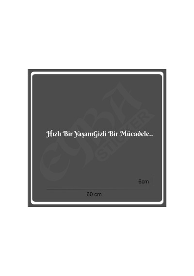 Hızlı Bir Yaşam Gizli Bir Mücadele 60x6 Cm Araç Yazı Sticker Traktör Kamyon Araba Araba Sticker Çeşitleri