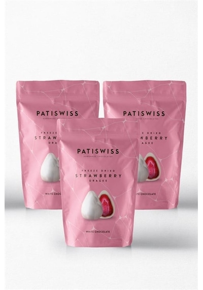 Patiswiss Beyaz Çikolata Kaplı Çilek Draje 3 x 80 G