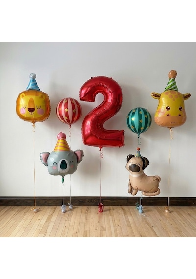 Neşeli Dostlar Balon Seti Çok  Renkli