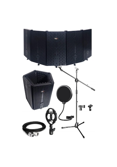 Midex Pf-43X Set Mikrofon Ses Yalıtım Paneli Stand Filtre Shock M Midex Pf-43X Set Mikrofon Ses Yalıtım Paneli Stand Filtre Shock M