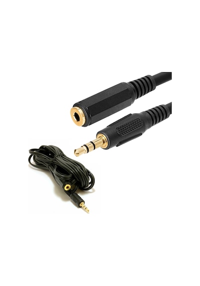 5M Aux Stereo 3.5Mm Ses Kulaklık Uzatma Kablosu Altın Uç 5 Metre