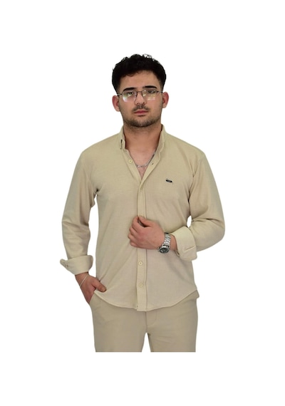 Erkek Likralı Spor Silim Fit Gömlek Bgl-st04333 Bej