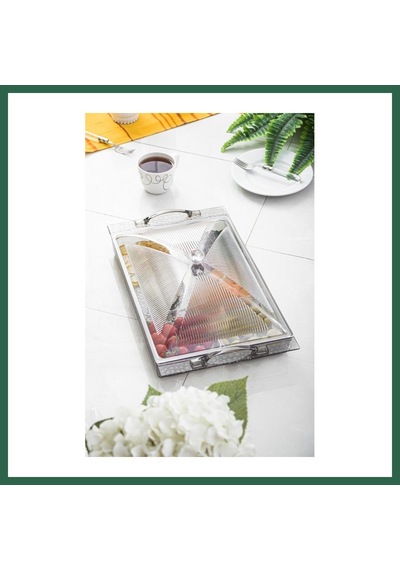 Bezos Akrilik Barok Füme 6 Bölmeli Tek Kapaklı Büyük Kahvaltılık Bzs01