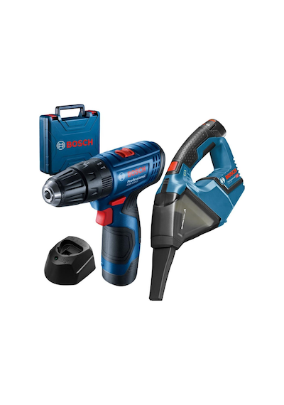Bosch Professional GSB 120-Li 2Ah Çift Akülü Darbeli Delme Vidalama + GAS 12V Süpürge Solo - 0615990M45