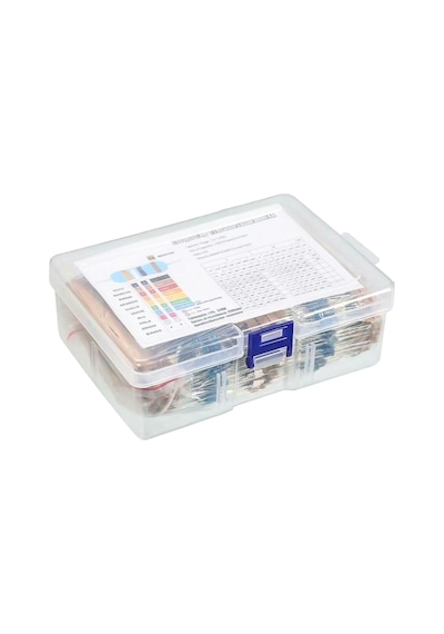 1/4w 1 Ohm - 10 Mega Ohm Arası 130 Çeşit 2600 Parça Direnç Seti