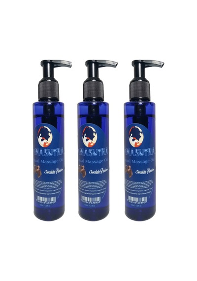 Kamasutra Erkeklere Kadınlara Özel Çikolata Aromalı Masaj Yağı Pure Edible Chocolate Flavor Massage Oil 125ml 3 Adet