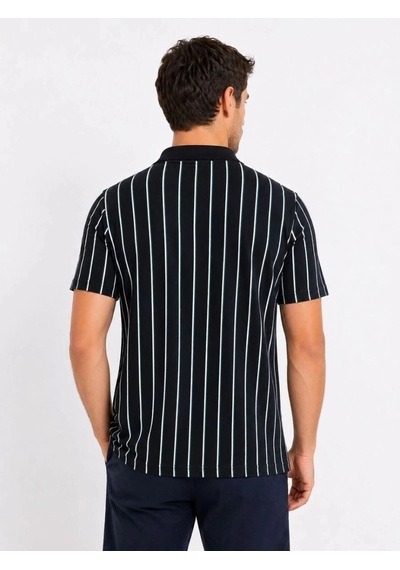 Freedom Store Erkek Pike Kumaş Çizgili Polo Yaka Tişört Kısa Kol Yazlık T-shirt - Siyah Freedom Store Erkek Pike Kumaş Çizgili Polo Yaka Tişört Kısa Kol Yazlık T-shirt - Siyah