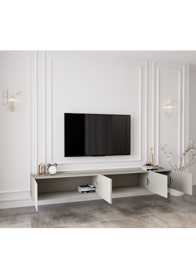 Capella Kumtaşı Rengi Mdf 5 Kapak Duvara Monte 200 Cm Tv Ünitesi Capella Kumtaşı Rengi Mdf 5 Kapak Duvara Monte 200 Cm Tv Ünitesi