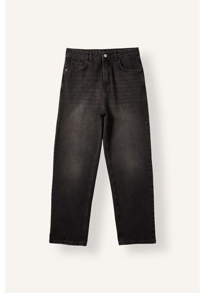 Defacto %100 Pamuk Baggy Fit Yıkamalı Uzun Boy Jean Pantolon H2983ax26aunm40 Siyah-nm40