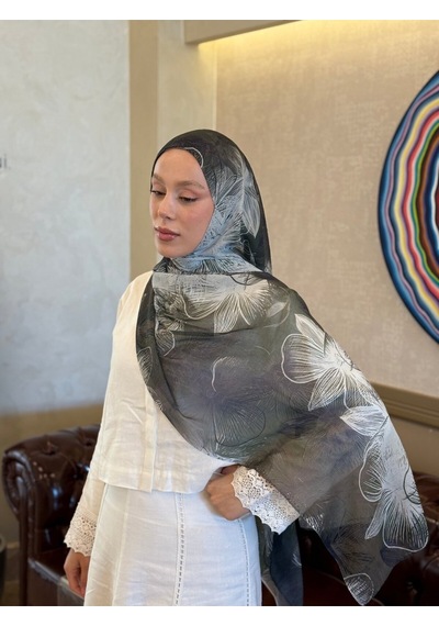 Moda Kaşmir Esilda Desen Aya Şal Kemik-koyu Gri