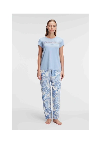 Anıl Ambalaj Herşeytrend Kısa Kol Bisiklet Yaka Kadın Viskon Çiçek Desenli Yazlık Örme Dantel Detaylı Pijama Tak Mavi Anıl Ambalaj Herşeytrend Kısa Kol Bisiklet Yaka Kadın Viskon Çiçek Desenli Yazlık Örme Dantel Detaylı Pijama Tak Mavi