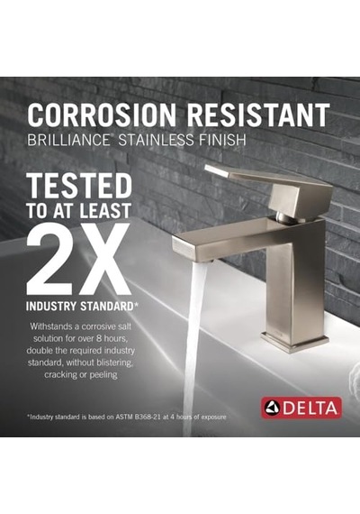 Faucet Modern Tek Delikli Banyo Musluğu Fırçalanmış Nikel, Tek Kollu Banyo Musluğu, Gider Montajı, Paslanmaz Çel