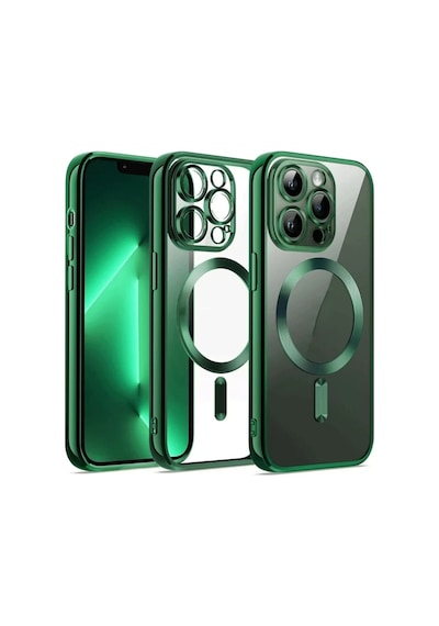 Apple Uyumlu iPhone 12 Pro Uyumlu Kılıf Kross Magneticsafe Kapak - Koyu Yeşil