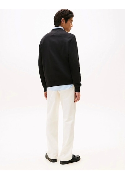 Tommy Hilfiger Hılfıger Stacked Sweatshırts Erkek Siyah Kazak Mw0mw39376bds Siyah