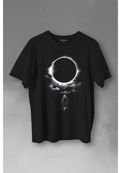 Ay Üzerinde Kara Delik Dünyaya Abkan Astronot Cosmos Baskılı Tişört Unisex T-shirt 001 Ay Üzerinde Kara Delik Dünyaya Abkan Astronot Cosmos Baskılı Tişört Unisex T-shirt 001
